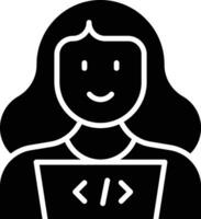 web ontwikkelaar vrouw vector icoon