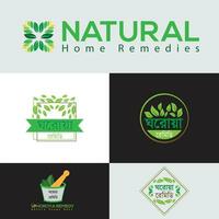 vector natuurlijk huis remedies logo ontwerp en concept