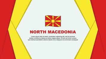 noorden Macedonië vlag abstract achtergrond ontwerp sjabloon. noorden Macedonië onafhankelijkheid dag banier tekenfilm vector illustratie. noorden Macedonië achtergrond