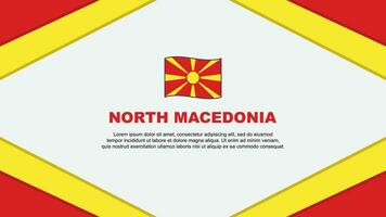 noorden Macedonië vlag abstract achtergrond ontwerp sjabloon. noorden Macedonië onafhankelijkheid dag banier tekenfilm vector illustratie. noorden Macedonië sjabloon