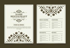 menu-indeling met decoratieve elementen vector