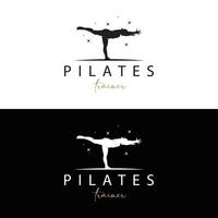 pilates houding logo, yoga logo ontwerp vector sjabloon illustratie