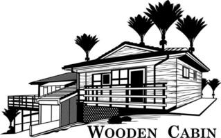 houten cabine huis illustratie ontwerp vector