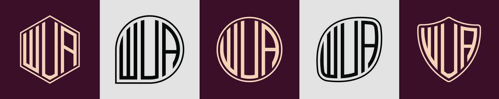 creatief gemakkelijk eerste monogram wua logo ontwerpen. vector