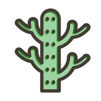 cactus vector dik lijn gevulde kleuren icoon voor persoonlijk en reclame gebruiken.