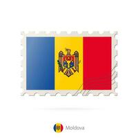 port postzegel met de beeld van Moldavië vlag. vector