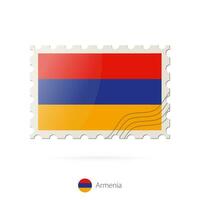 port postzegel met de beeld van Armenië vlag. vector