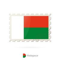 port postzegel met de beeld van Madagascar vlag. vector