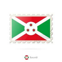 port postzegel met de beeld van Burundi vlag. vector