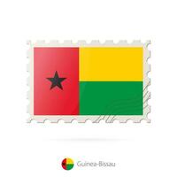 port postzegel met de beeld van Guinea-Bissau vlag. vector