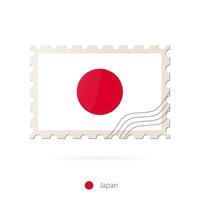 port postzegel met de beeld van Japan vlag. vector