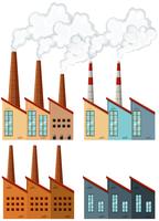 Fabrieksgebouwen met schoorstenen vector