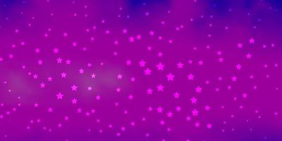 donkerpaars, roze vectorachtergrond met kleurrijke sterren. vector