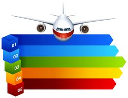 Regenboog infographic met vliegtuig vector