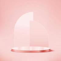 3d geometrische roze podium voor productplaatsing kleur achtergrond color vector