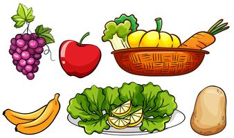 Set van groenten en fruit vector