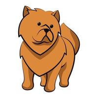 chow chow hond schattig cartoon plat ontwerp vector