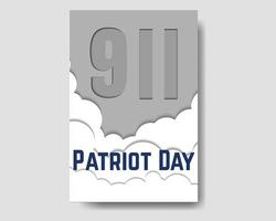 9 11 patriottendag begroetingssjabloon vector