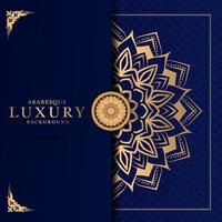 luxe mandala-ontwerpachtergrond in gouden kleur vector