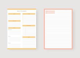 dagelijkse planner sjabloon. vector