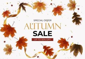 herfst verkoop achtergrond met vallende bladeren. kan worden gebruikt als verhaalpost vector