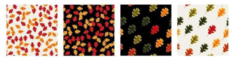 herfst vallende bladeren naadloze patroon achtergrond collectie set vector