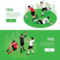 voetbal fout horizontale banners vector illustratie