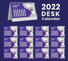 set bureaukalender 2022 sjabloonontwerp, set van 12 maanden, vector