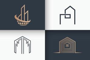 onroerend goed en bouw logo set vector