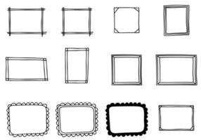 verschillende doodle frame vector