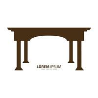 tafel logo kantoor bureau icoon hotel tafel silhouet vector geïsoleerd ontwerp