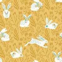 Vector naadloos patroon met konijntjes voor Pasen en andere gebruikers.