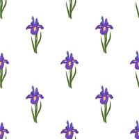 schattig naadloos patroon van irisbloemen vector