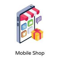 mobiele winkel-app vector