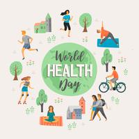 Wereldgezondheidsdag. Gezonde levensstijl. vector