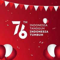 gelukkige onafhankelijkheidsdag van Indonesië 76e vector