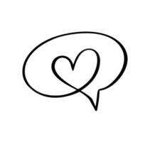 kalligrafie hart in frame zeepbel cartoon. vector illustratie logo