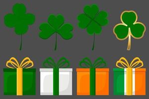 Ierse vakantie st patrick dag, grote set geschenkdozen met lint vector