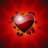 Valentijnsdag illustratie met mooie open haard op rode achtergrond