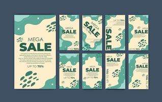 set social media template super sale vector