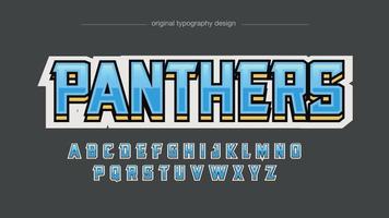 lichtblauwe en gele 3D-gamingtypografie vector