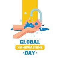 globaal hand- het wassen dag. zon, okt 15, 2023 hand- het wassen dag. het wassen hand- met zeep zijn belangrijk. in 2008, globaal handen wassen dag was gevierd voor de eerste tijd. vector