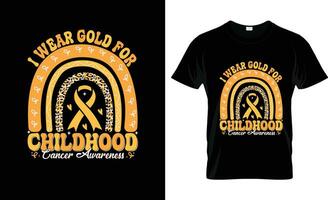 ik slijtage goud voor kinderjaren kleurrijk grafisch t-shirt, t-shirt afdrukken mockup vector