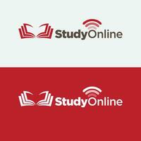 vrij online onderwijs vector logo ontwerp