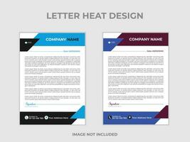 schoon en professioneel zakelijke bedrijf bedrijf briefhoofd sjabloon ontwerp met kleur variatie bundel met 2 kleuren vector