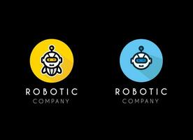 schattig robot logo ontwerp. babbelen bagageruimte kunstmatig intelegentie logo ontwerp vector