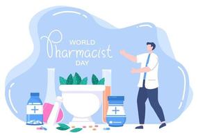 wereld apothekers dag vectorillustratie vector