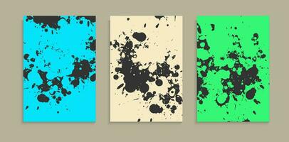 abstract zwart inkt grunge in helder kleur achtergrond a4 sjabloon vector