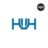 brief huh monogram logo ontwerp vector