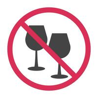 verboden drinken alcohol pictogram. drinken alcohol rood hou op cirkel symbool. Nee toegestaan drinken alcohol teken. verboden drinken alcohol zone. vector illustratie geïsoleerd Aan wit achtergrond